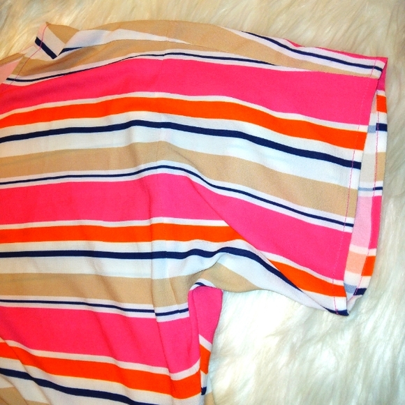Like New MICHAEL KORS Women's Sporty Striped Side Tie top~Medium~ - Picture 7 of 16